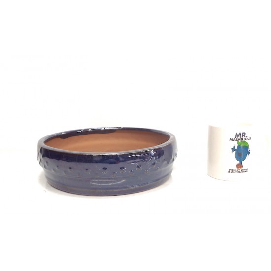 Blue glazed round   