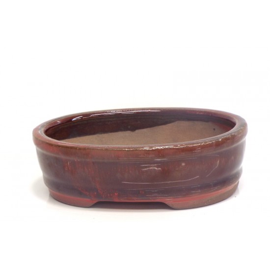 6" Burgundy oval pot